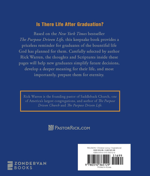 THE PURPOSE DRIVEN LIFE SELECTED THOUGHTS & SCRIPTURES FOR THE GRADUATE - WARREN